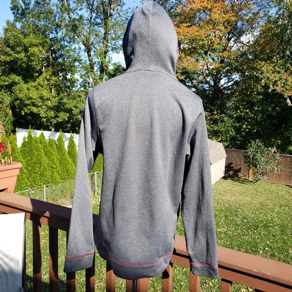 UNDER ARMOUR Hoodie Mens Sz M Grey Burgundy Red - Picture 7 of 12